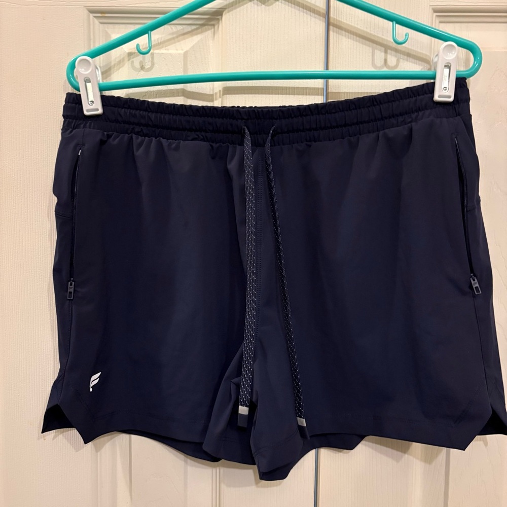 Ladies fabletics Navy Blue Athletic Shorts elastic waistband size large